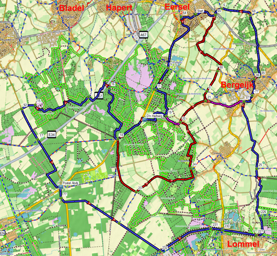 Route kaart Grenstocht