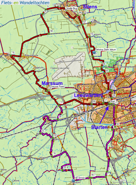 Knooppunten route Leeuwarden